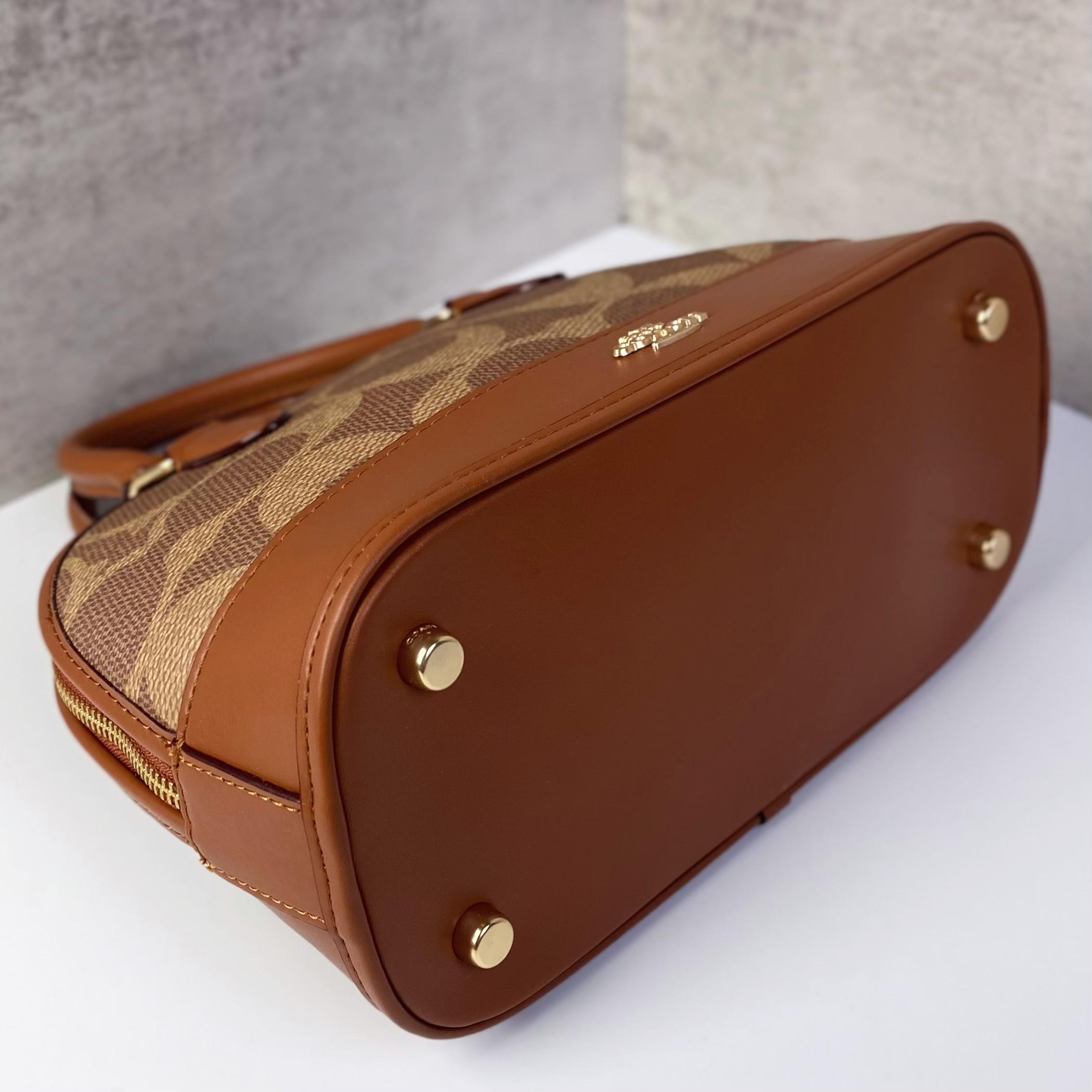 Túi Coach Sabrina Satchel Bag In Signature Canvas DS Brown